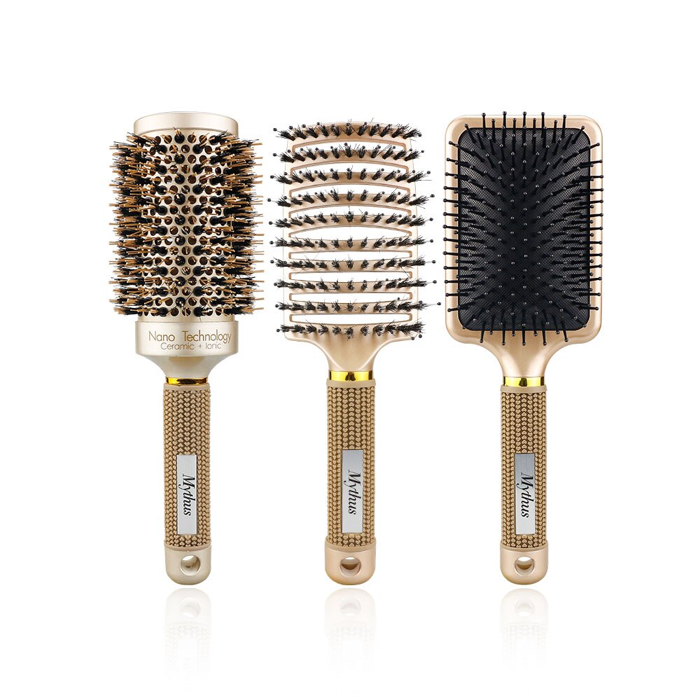 Salon Hair Styling Brush Kit Gold