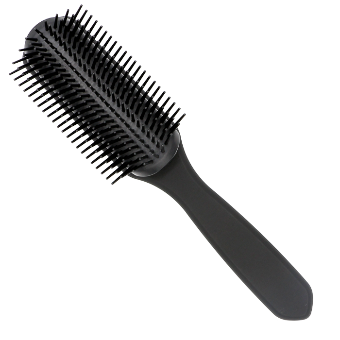 9 Line TeethBrush For Hair Comb In Black